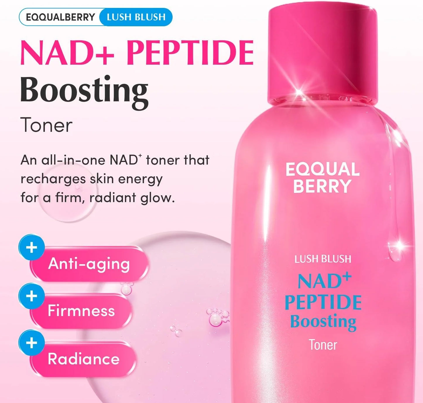 Eqqualberry Peptide Boosting +NAD Skincare Toner – 150ml