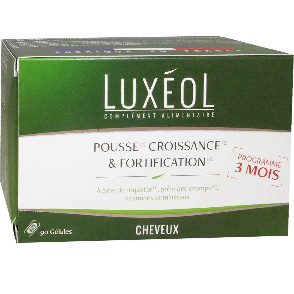 luxeol pousse, croissance et fortification 3mois(90 gélules)