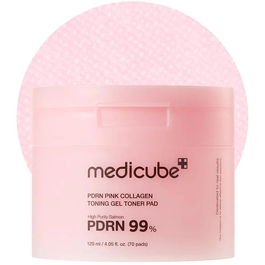 medicube – PDRN Pink Collagen Toning Gel Toner Pad