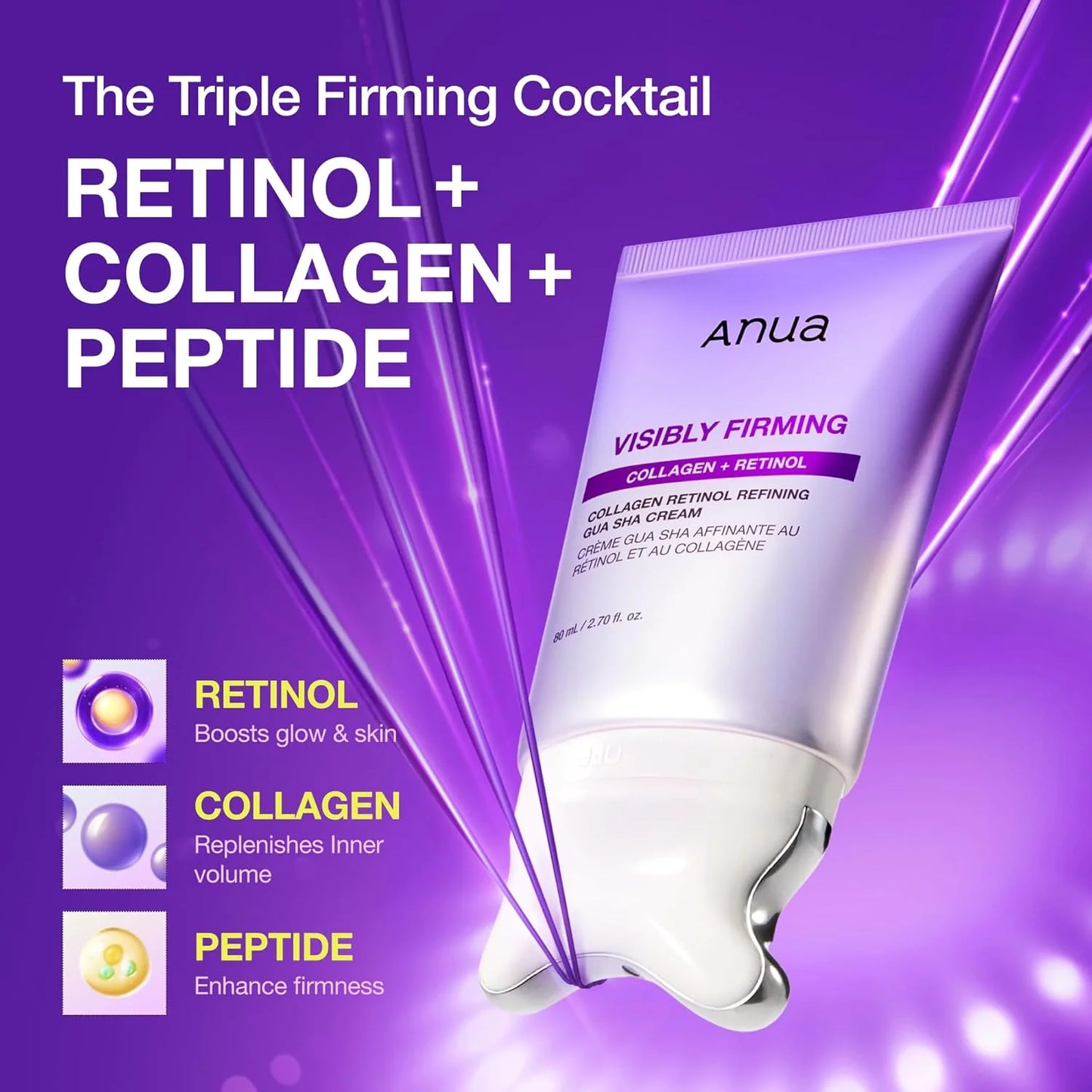 Anua Visibly Firming Collagen + Retinol Gua Cha Cream 80ml