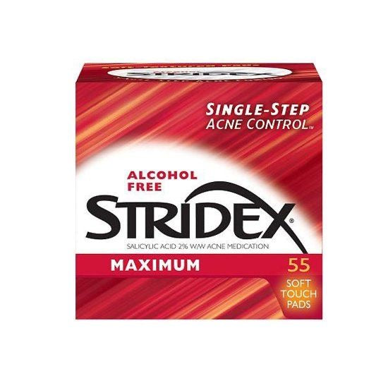 stridex traitement maximum contre l'acné sans alcool -90 lingettes